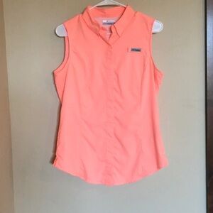 Columbia Women's PFG Tamiami Sleeveless Shirt Omni-shade sun protection Sz M